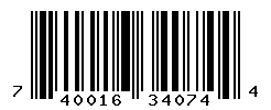 UPC barcode number 740016340744