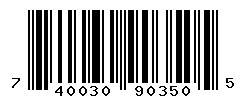UPC barcode number 740030903505