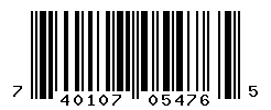 UPC barcode number 740107054765