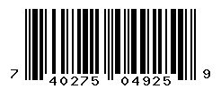 UPC barcode number 740275049259