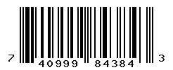 UPC barcode number 740999843843