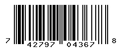 UPC barcode 742797043678