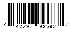 UPC barcode number 742797925837