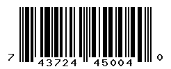 UPC barcode number 743724450040