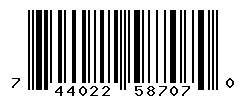 UPC barcode number 744022587070