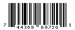 UPC barcode number 744309697201