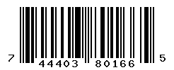 UPC barcode number 744403801665