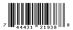 UPC barcode number 744431219388