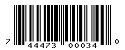 UPC barcode number 744473000340