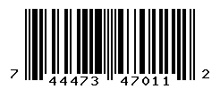 UPC barcode number 744473470112