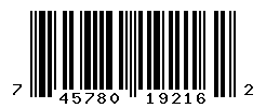 UPC barcode number 745780192162