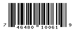 UPC barcode number 7464804100619