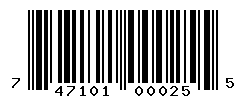 UPC barcode number 747101000255