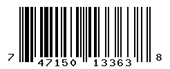UPC barcode number 747150133638