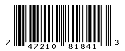 UPC barcode number 747210818413