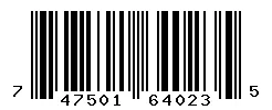 UPC 747501640235 barcode image