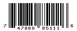 UPC barcode number 747880851116