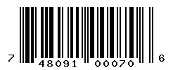 UPC barcode 748091000706