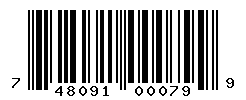 UPC barcode number 748091000799