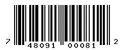 UPC barcode 748091000812