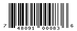 UPC barcode 748091000836