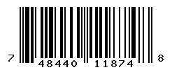 UPC barcode number 748440118748
