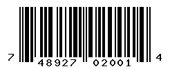UPC barcode number 748927020014