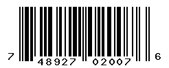 UPC barcode number 748927020076