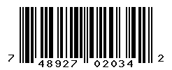 UPC barcode number 748927020342