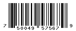 UPC barcode number 750049575679