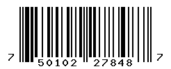 UPC barcode number 7501027278487