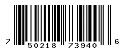 UPC barcode 750218739406