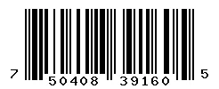 UPC barcode 750408391605