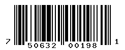 UPC barcode number 750632001981