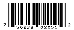 UPC barcode number 7509368020512