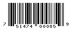 UPC barcode number 751474000859