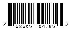 UPC 752505947853 barcode image