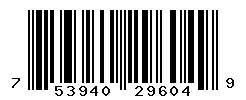 UPC barcode number 753940296049