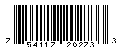UPC barcode number 754117202733