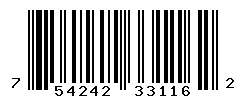 UPC barcode number 754242331162