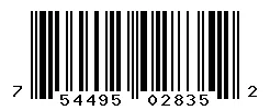 UPC 754495028352 barcode image