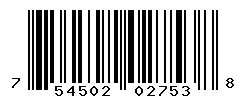UPC barcode number 754502027538