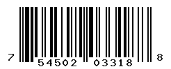 UPC barcode number 754502033188