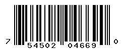 UPC barcode number 754502046690