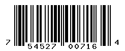 UPC barcode number 754527007164