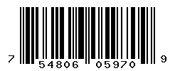 UPC barcode number 754806059709