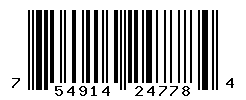 UPC barcode number 754914247784