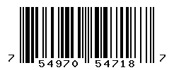 UPC barcode 754970547187