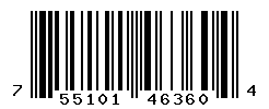 UPC barcode number 755101463604