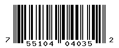 UPC barcode number 755104040352